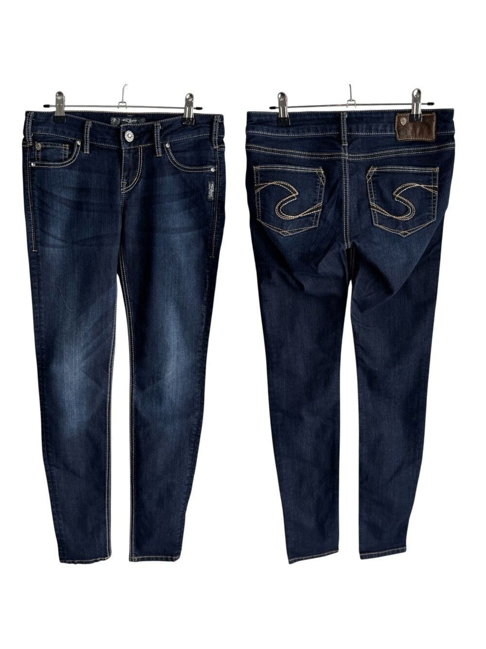 Silver Jeans November Jegging 27/31 Dark Wash Skinny Stretch Denim Leggings EUC